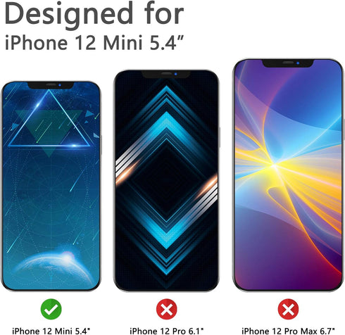 2 Pack Privacy Screen Protector for iPhone 12 Mini, Anti Spy Tempered Glass Film, Touch Sensitive, Bubble-Free
