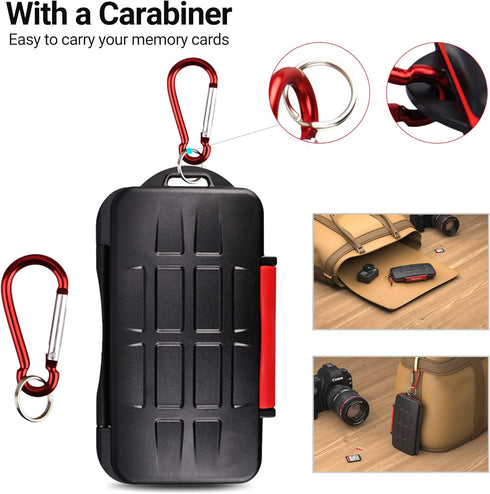 Kiorafoto 12 Slots SD SDHC SDXC Card Holder Case, Professional Water-Resistant Anti-Shock Memory Card Storage Protector