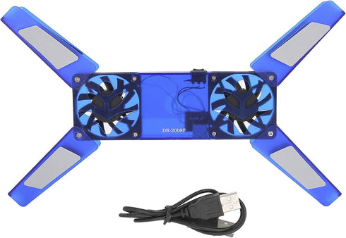 Laptop Cooling Stand, Cooler with 2 Fans, Foldable Laptop Cooling Fan Pad, USB Cable
