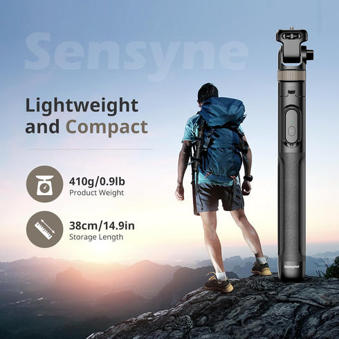 Sensyne 72" Phone Tripod, Extendable Tripod for iPhone & Selfie Stick with Detachable Phone Holder & Wireless Remote,