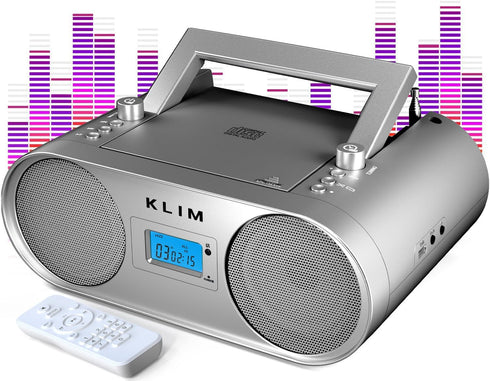 KLIM Boombox B4 CD Player Portable Audio System - AM/FM Radio with CD