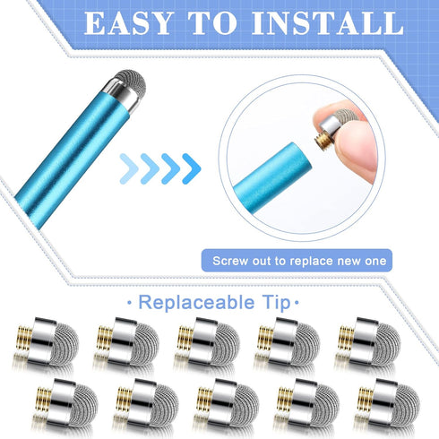 24 Pieces Stylus Replacement Fiber Tip, Compatible with MEKO and Bargains Dept 0.3-inch Tip Series Stylus