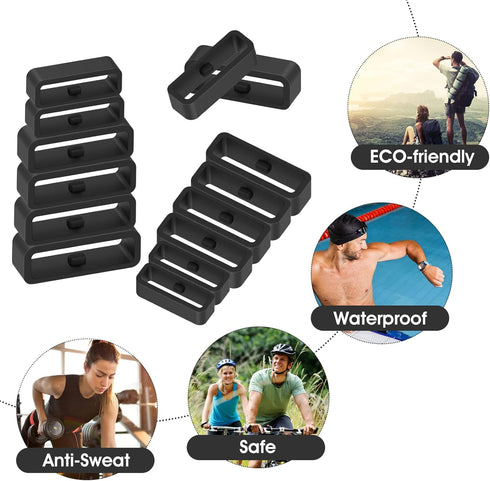 Silicone Watch Band Loops Watch Strap Keeper Replacement Fastener Rings for Universal Watch
