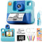 Kids Instant Print Camera - 24MP & 1080P Selfie Digital Camera with 3 Roll No-Ink Print Paper, 32G SD Card