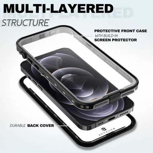 BEASTEK iPhone 12 Pro Waterproof Case, TRE Series Shockproof Dustproof Underwater IP68 Full Body Protective Cover with