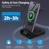YiJYi 3 in 1 Wireless Charging Station with Digital Clock for iWatch SE/6/5/4/3/2/1, AirPods Pro, iPhone 15/14/13/12/11