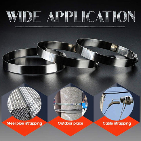 Swpeet 50Pcs 14 Inch Stainless Steel Exhaust Strap Wrap, Coated Locking Cable Zip Ties