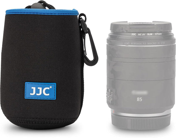 JJC Drawstring Neoprene Camera Lens Pouch Case, Protective Bag for Mirrorless Lenses Up to 3.3 x 5.1