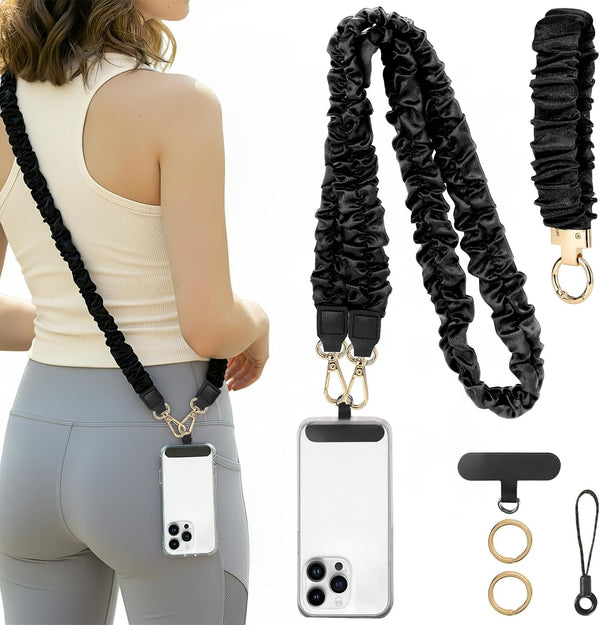 BESARME Cell Phone Lanyard Crossbody Phone Wrist Strap Scrunchie Lanyards Wristlet with