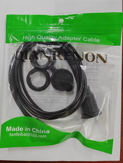 QIANRENON 2 USB C Threaded Flush Mount Waterproof Cable, Dual USB C 2.0 Male to Female Car Dash Mount Extension Cable