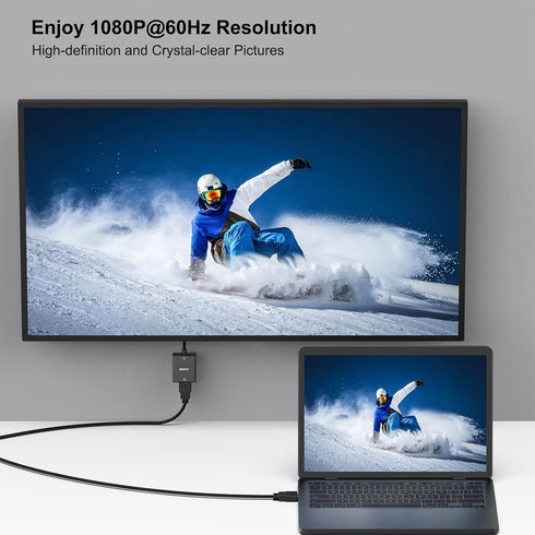 BENFEI HDMI to VGA Adapter, 2 Pack (Female to Male) with 3.5mm Audio Jack for TV Stick, Computer, Projector