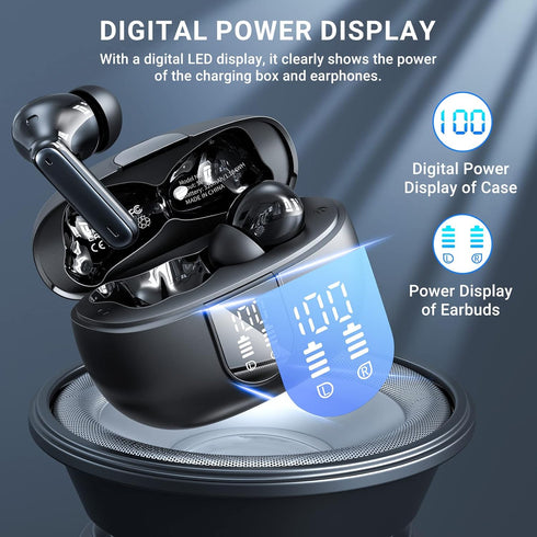 Wireless Earbuds 2024 with HiFi Stereo, 4 ENC Noise Cancelling Mic, 42H Playtime, Bluetooth 5.3 Sport Earphones for