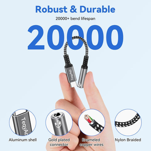 USB Type C to 3.5mm Female Headphone Jack Adapter, (2-Pack) Compatible with iPhone 15/15 Plus/Pro/Pro Max