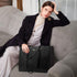 LOVEVOOK 15.6 Inch Laptop Tote Bag for Women Waterproof Leather Computer Bags Business Office Work Briefcase Black