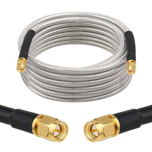MOOKEERF RG8X SMA Male to SMA Male Coaxial Cable 15FT,Ultra Low Loss