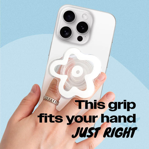 On The Grip OnTheGrip Cute Transparent Daisy Flower Shape Design Mobile Phone Grip Compatible with Magsafe Multi