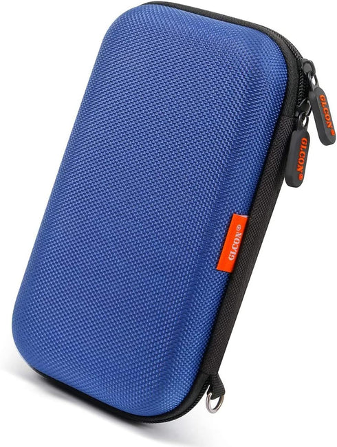 GLCON Blue Shockproof Charger Carrying Case - Small Hard Travel EVA Case for