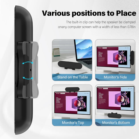 Computer Speakers for Desktop Monitor, Single USB Speakers for Desktop PC, Laptop Speaker with Loud Sound, Volume