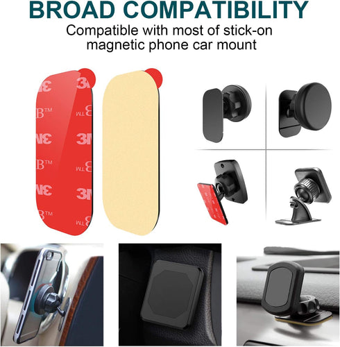 APPS2Car 3M Vhb Sticky Adhesive Pads - Replacement Mounting Tape for Magnetic Phone Car Mount, 4 Pcs