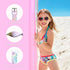 Waterproof AirTag Bracelet for Kids, Soft Silicone Air Tag Hidden Holder Case Compatible with Apple Airtag, Adjustable Anti-Lost Printed Strap Gps Traker for Toddler Child(2 Pack, Pink & Purple)