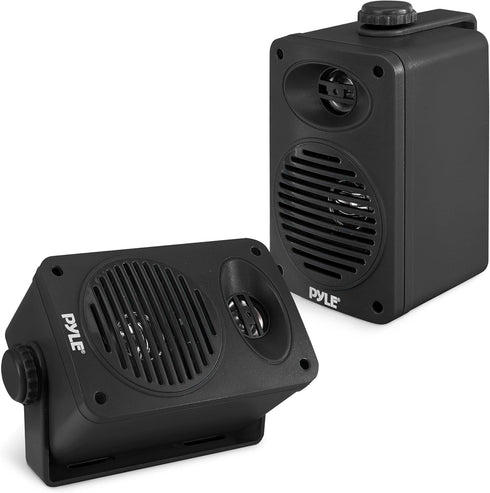 Pyle Indoor Outdoor Speakers Pair, 200 Watt Dual Waterproof 3.5” 2-Way Speaker System for Home, Boat, Marine