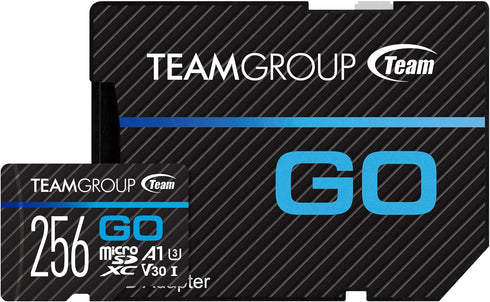 TEAMGROUP GO Card 256GB Micro SDXC UHS-I U3 V30 4K for GoPro & Action Cameras High Speed Flash Memory Card