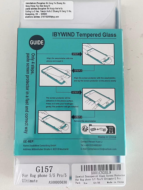 Ibywind Screen Protector for Rog Phone 5/5 Pro/5 Ultimate, 2Pcs Tempered Glass & Camera Lens Protector, Easy Install