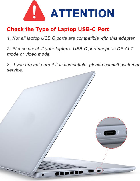 Dual Monitor Adapter, USB C to Dual HDMI Adapter for Laptop, HDMI Splitter Extended Display to Connect Two Monitors