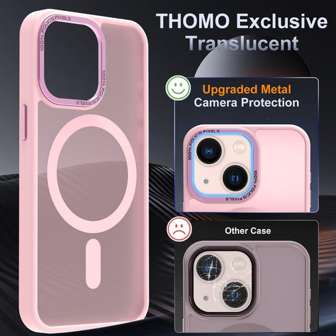 Thomo Upgraded Magnetic iPhone 15 Plus Case, Compatible with MagSafe, Slim Translucent Phone Cover