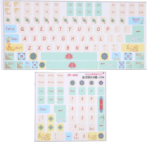 Vikye 2PCS/Pack Universal English Keyboard Stickers, Frosted Surface Replacement Mechanical Keyboard Keyboard Letters
