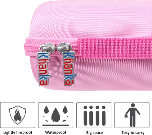 Khanka Hard Travel Case for SOWO Surgeboom 2 Outdoor Portable Bluetooth Speaker, Wireless IPX7 Waterproof - Pink