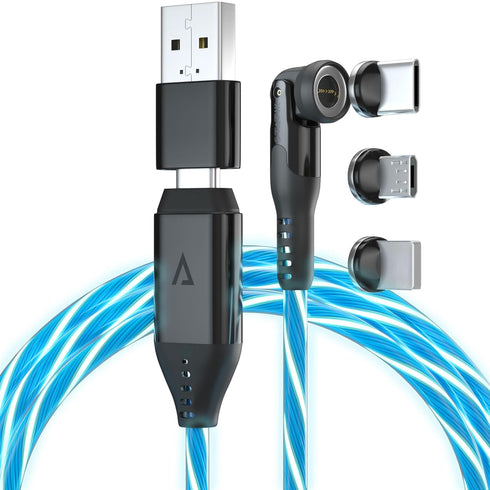 STATIK GloBright 360 Pro Magnetic Charging Cable 2nd Gen, Light Up USB C Charging Cable, 6FT/2M