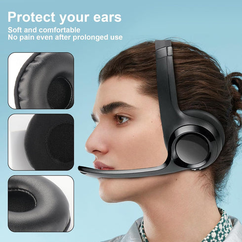 H600 Earpads Repalcement Ear Cushions for H390 H609 H600 H760 Wireless Headphones Ear Pads Protein Leather and Noise Isolation Foam Earmuffs