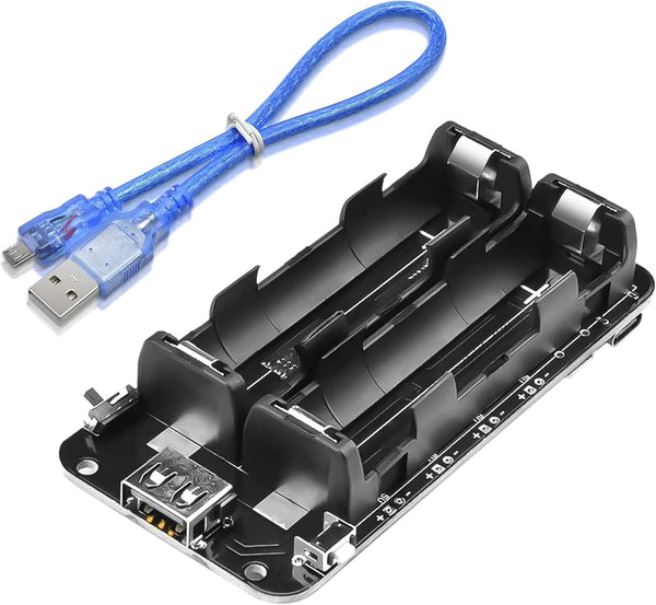 diymore 1865O Battery Holder Double Li-ion V8 Battery Shield, Micro USB Power Bank Charging Module for Raspberry Pi