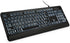 Large Print Backlit Keyboard, Quiet USB Wired Computer Keyboard, Full Size with White Illuminated LED for Windows