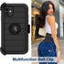 iPhone 12/12 Pro Case - Heavy Duty Rugged Cover with Belt Clip Holster & 2X Screen Protector (Black B)