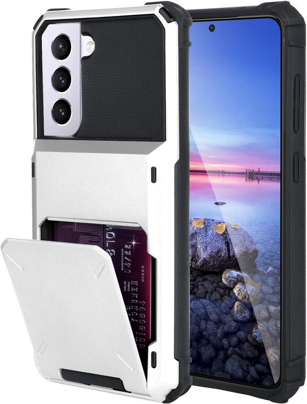 Wallet Case for Samsung Galaxy S22 Plus with 4-Card Holder Slot, Shockproof Hybrid Heavy Duty Protection Armor Cover -