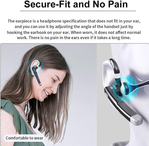Headset 5.3 Wireless Business Earpiece Built-in Mic Noise Cancelling Headphone Handsfree Sports Earphone for Android