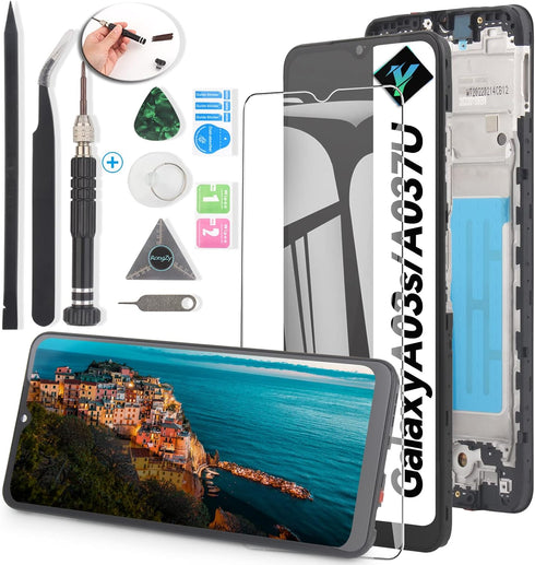 LCD for Samsung Galaxy A03s Screen Replacement, SM-A037U LCD Display Touch Screen Digitizer Assembly with Kit (Black