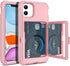 WeLoveCase iPhone 11 Wallet Case for Women, Men Defender Credit Card Holder Cover with Hidden Mirror, Shockproof