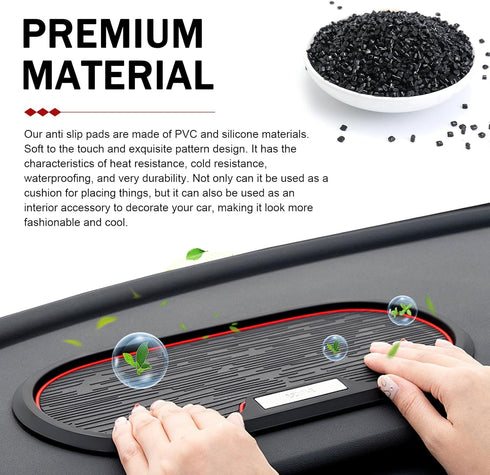 Yidcidu 1.8" 5.9" Car Dashboard Anti-Slip Pad, PVC Center Console Storage Mat, x Washable Design Elliptical Storage