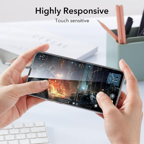 ESR 3 Pack Tempered Glass Screen Protector for iPhone 14 Pro, Military-Grade Protection, Easy Installation Frame,