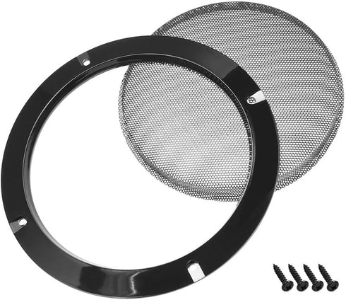 uxcell 2pcs Speaker Grill Mesh Decorative Circle Woofer Guard Cover Accessories Black 6.5"
