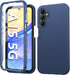 FNTCASE Samsung Galaxy A15-5G Case, Rugged Shockproof Silicone Cover with Built-in Screen Protector (Blue)