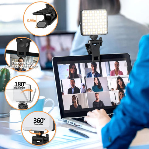 SHEGINEL Rechargeable Selfie Light & Phone Light Clip for iPhone - Phone LED Light with Adjustable Brightness, Perfect