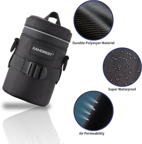 Camera Lens Case Lens Bag Compatible with Canon EF 18-135MM/EF-S 15-85MM/EF 24-70MM F4L, Nikon AF-S 18-140MM/AF-S 85MM F/1.8G/AF 70-300MM Below 3.35" x 5.71"(D x L)