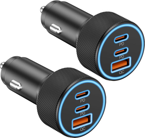 KENHAO USB C Car Charger, 3-Port 67W Dual USBC & USB-A Car Phone