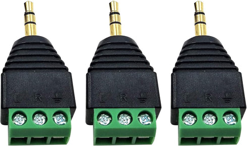 Poyiccot 3.5mm Screw Terminal Connector - 3.5mm 1/8 inch Male to AV 3 Screw Terminal Headphone Stereo Audio Connector