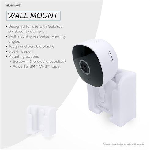 2-Pack Wall Mount for Galayou G7 Cam 2K Baby Monitor - Easy Install Holder Bracket, Adhesive & Screw-in Mounting