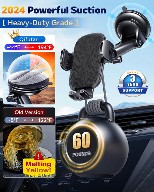 Qifutan 3 1 Dash Mounted Phone Holders for Your Car Dash Phone Mount for Car Dashboard Air Vent Multi-Mount in Vehicle